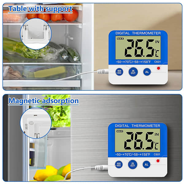 Pro Food Safety Thermometer - Dual-Zone Fridge/Freezer Alarm