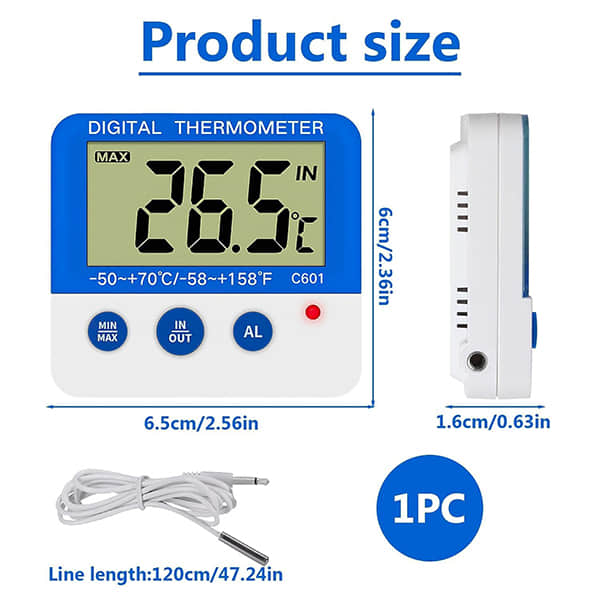 Pro Food Safety Thermometer - Dual-Zone Fridge/Freezer Alarm