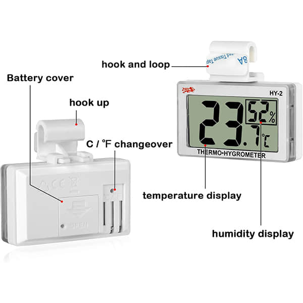  Reptile Tank Monitor - Mini Temperature & Humidity Gauge 