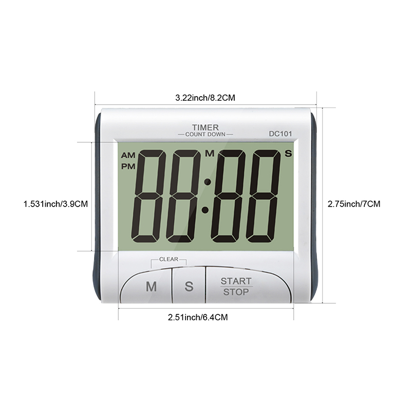 Cute Digital Kitchen Timer with Clock DC101